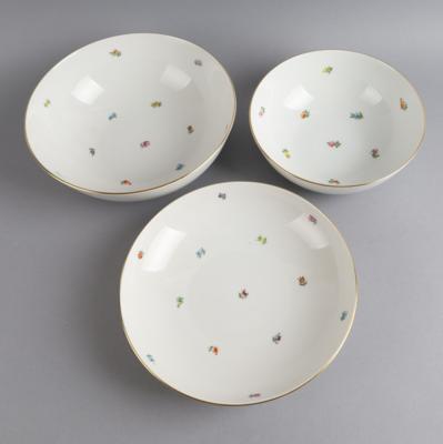 3 runde Schüsseln, Augarten, - Decorative Porcelain and Silverware