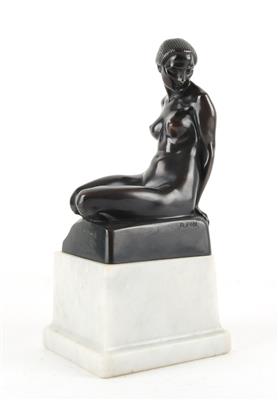 Adolf Pohl, seated female nude, Austria, c. 1910, - Jugendstil and 20th Century Arts and Crafts