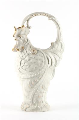 Handled vase in the form of a rooster, Amphorawerke Riessner, Stellmacher & Kessel, Turn, c. 1900, - Jugendstil e arte applicata del XX secolo