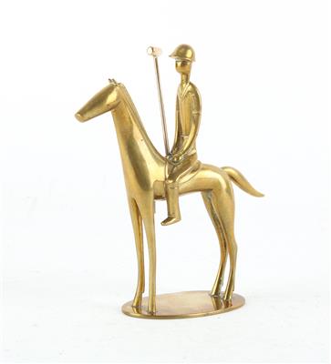 Polo player, Werkstätten Hagenauer, Vienna designed c. 1930/35, brass, - Jugendstil and 20th Century Arts and Crafts