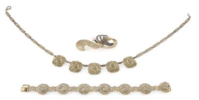 Theodor Fahrner, necklace, bracelet and brooch, - Secese a umění 20. století