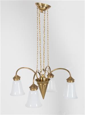 Four-armed chandelier, in the manner of Dagobert Peche, Vienna, c. 1918, - Jugendstil and 20th Century Arts and Crafts