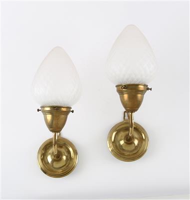 Paar Wandlampen aus Messing, um 1920 - Secese a umění 20. století
