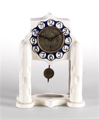 Anton Klieber, a table clock, designed c. 1910, executed by Wiener Keramik - Secese a umění 20. století
