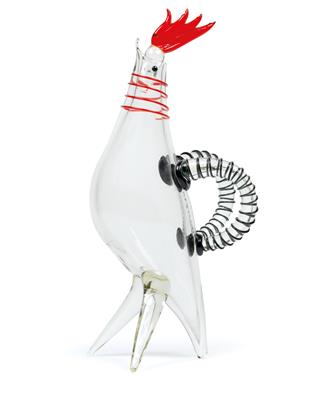 A glass carafe in the shape of a rooster after a draft variant by Pablo Picasso, - Secese a umění 20. století
