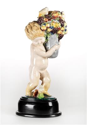 A putto with flowers and birds, Austria, c. 1920 - Jugendstil and 20th Century Arts and Crafts