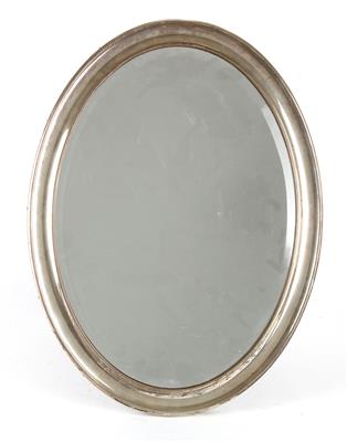 großer ovaler Jugendstilspiegelrahmen aus Silber zum Aufstellen, Wien, 1872-1922 - Jugendstil und Kunsthandwerk des 20. Jahrhunderts