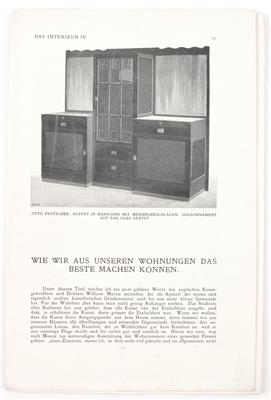 Mappe mit Abbildungen und Inhaltsverzeichnissen aus der Zeitschrift "Das Interieur IV", - Jugendstil und Kunsthandwerk des 20. Jahrhunderts