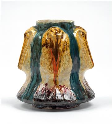 A. Trentini, Vase mit Marabus, Italien, 1932 - Jugendstil u. angewandte Kunst d. 20. Jahrhunderts