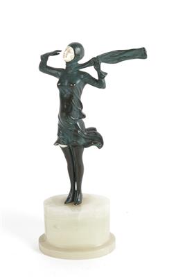 Frauenfigur im Wind, Entwurf, um 1920 - Jugendstil u. angewandte Kunst d. 20. Jahrhunderts