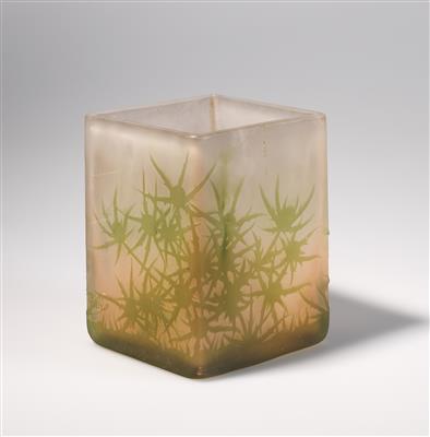 Eckige Vase mit Disteldekor, Emile Gallé, Nancy, um 1910 - Jugendstil e arte applicata del XX secolo