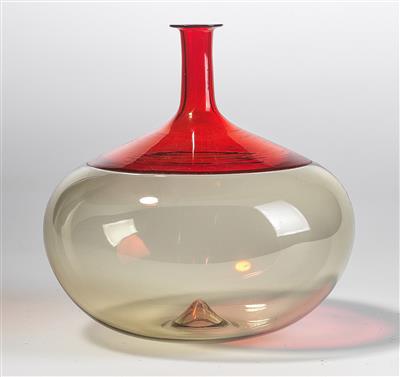 Tapio Wirkkala, Flasche "a bolle", Entwurf: 1966, Ausführung: Venini, Murano - Jugendstil und Kunsthandwerk des 20. Jahrhunderts