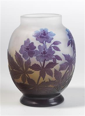 Vase mit Clematis, Emile Gallé, Nancy, um 1914 - Jugendstil und Kunsthandwerk des 20. Jahrhunderts