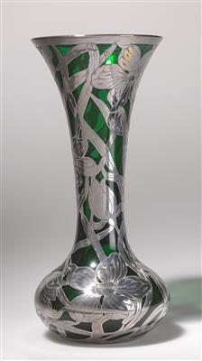 Vase mit galvanoplastischem Dekor aus Silber, um 1900 - Jugendstil and 20th Century Arts and Crafts