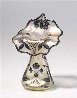 Vase mit galvanoplastischem Silberdekor, Johann Lötz Witwe, Klostermühle, um 1898 - Jugendstil und Kunsthandwerk des 20. Jahrhunderts