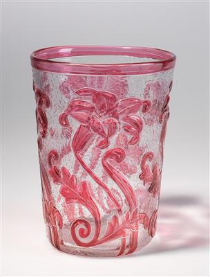 Vase mit Glockenblumen, Webb  &  Sons, Thomas, Dennis Glass Works, Stourbridge/ Worcestershire, um 1920 - Secese a umění 20. století