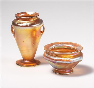 Zwei Miniaturvasen, Louis Comfort Tiffany, New York, um 1900/20 - Jugendstil und Kunsthandwerk des 20. Jahrhunderts