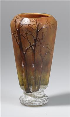 Vase mit Winterlandschaft, Daum, Nancy, um 1900-1905 - Jugendstil u. Kunsthandwerk d. 20. Jahrhunderts