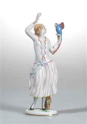 Ida Schwetz-Lehmann, Dame mit Papagei, Modellnummer: 1515, Modelljahr: 1924, - Jugendstil and 20th Century Arts and Crafts