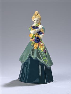 Krinoline mit Blumen- und Ährenbündel, Entwurf: um 1911/15, Ausführung: Wiener Kunstkeramische Werkstätte (WKKW) - Kleinode des Jugendstils und angewandte Kunst des 20. Jahrhunderts