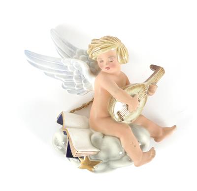 Engel, eine Mandoline spielend und auf einer Wolke singend, Modell: Anton Klieber, - Secese a umění 20. století