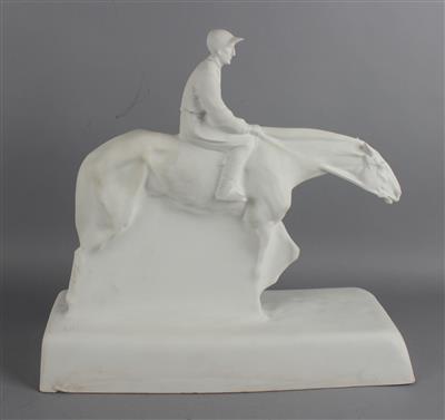 Hugo Uher, Skulptur: "Der Sieger", Jockey auf einem Pferd, Entwurf: 1914, - Kleinode des Jugendstils und angewandte Kunst des 20. Jahrhunderts