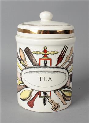 Piero Fornasetti, Deckeldose "Tea", Mailand - Kleinode des Jugendstils und angewandte Kunst des 20. Jahrhunderts