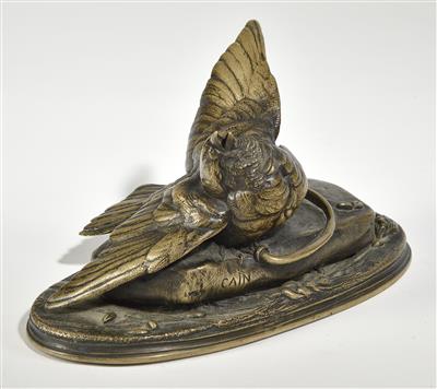 Auguste Nicolas Cain (Frankreich 1821-94), Vogel in einer Falle - Kleinode des Jugendstils und angewandte Kunst des 20. Jahrhunderts
