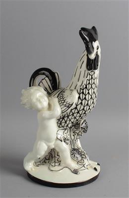 Michael Powolny, Putto mit Hahn, WK Modellnummer: 201, Wiener Keramik, 1910-12 - Secese a umění 20. století