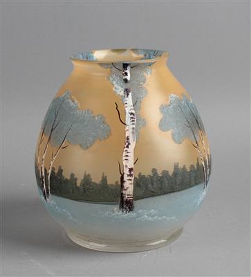 Vase mit Birken in einer Landschaft - Kleinode des Jugendstils und angewandte Kunst des 20. Jahrhunderts