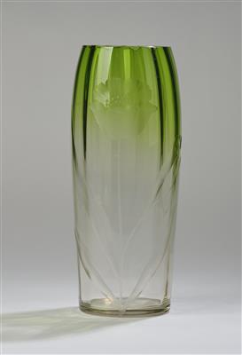 Hohe Vase mit Tulpendekor, Firma Moser Karlsbad, um 1899/1905 - Secese a umění 20. století