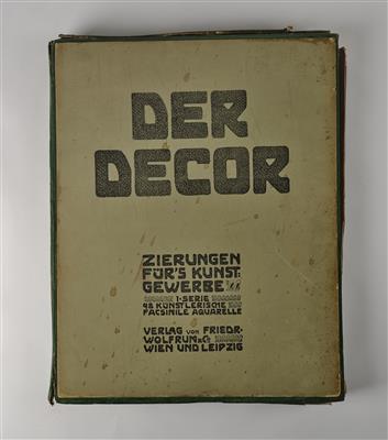 Der Decor - Zierungen für's Kunstgewerbe, 1. Serie, 48 Facsimile Aquarelle, Verlag von Friedr. Wolfrum  &  Co., Wien und Leipzig, um 1905 - Secese a umění 20. století