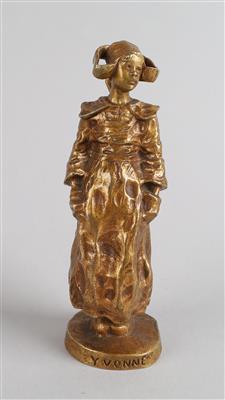 Ruth Milles (Schweden, 1873-1941), Mädchenfigur aus Bronze: "Yvonne" - Secese a umění 20. století
