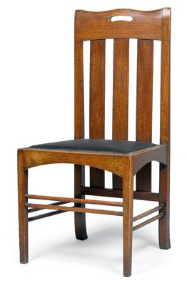Stuhl in der Art von Charles Rennie Mackintosh, für den Luncheon Room, Argyle Street Tea Rooms, Glasgow, Entwurf: um 1900 - Jugendstil e arte applicata del XX secolo