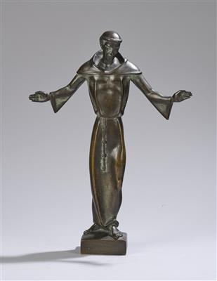 William Ohly, Bronzefigur eines Franziskanermönches, um 1920 - Secese a umění 20. století