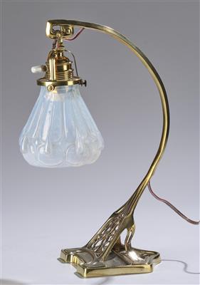 Tischlampe mit böhmischem Lampenschirm in Tropfenform, um 1900/05 - Jugendstil and 20th Century Arts and Crafts