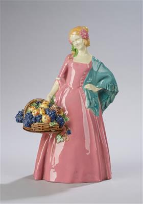 Johanna Meier-Michel, Jahreszeitenfigur "Herbst", Modellnummer: 1144, Ausführung: Wiener Kunstkeramische Werkstätte (WKKW), um 1914 - Jugendstil e arte applicata del XX secolo