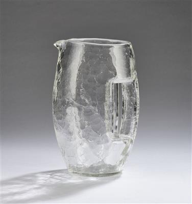 Krug in transpartentem Eisglas, in der Art von Koloman Moser, Johann Lötz Witwe, Klostermühle, um 1905 - Kleinode des Jugendstils und angewandte Kunst des 20. Jahrhunderts