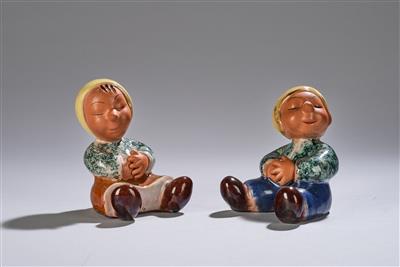 Walter Bosse (1904-1979), sitzendes Figurenpaar (Mann und Frau), Terra, Wien, 1947-51 - Kleinode des Jugendstils und angewandte Kunst des 20. Jahrhunderts