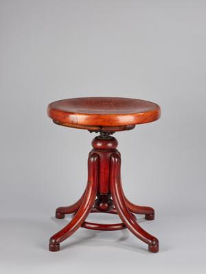 Drehstockerl (Klavierhocker), Modellnummer: 36, Entwurf: vor 1904, Ausführung: Firma Gebrüder Thonet, Wien - Kleinode des Jugendstils und angewandte Kunst des 20. Jahrhunderts