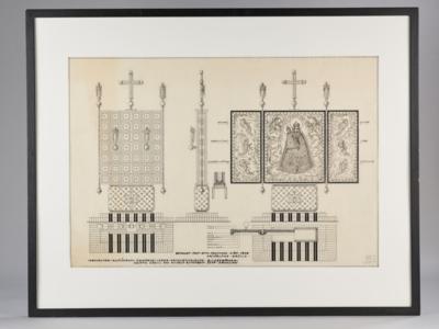 Otto Prutscher und Sepp Zöchling, Entwurf für einen Hausaltar, Wien/ Niederösterreich, 1948 - Kleinode des Jugendstils und angewandte Kunst des 20. Jahrhunderts