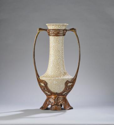 Otto Eckmann (1865-1902), a tall vase with bronze mount, c. 1900 - Jugendstil e arte applicata del XX secolo