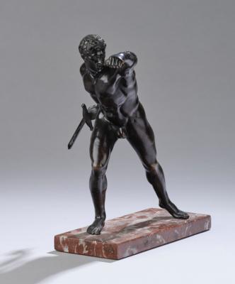 A bronze figure of a fighter with a sword, c. 1920/30 - Jugendstil e arte applicata del XX secolo