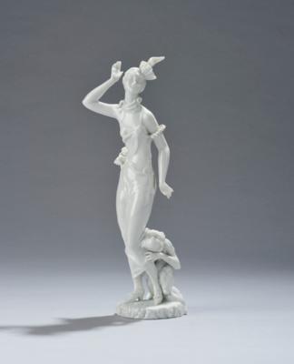 Vally Wieselthier, a lady with an ape, model number: 1517, designed in around 1925, executed by Vienna Porcelain Factory Augarten - Secese a umění 20. století