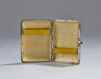 Antike Zigarettendose, 900 Silber, Niello, Deutschland um 1900