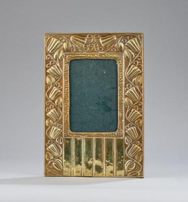A picture frame with raised decoration of bellflowers and hammered elements, c. 1920 - Secese a umění 20. století