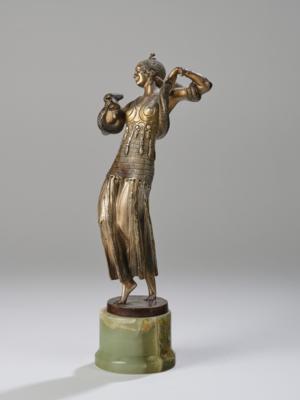 Bruno Zach (Austria 1891-1945), a bronze figure: Oriental dancer with snake, Austria, c. 1925 - Secese a umění 20. století
