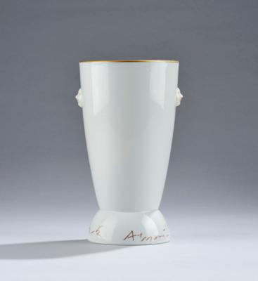 Gundi Dietz (born in Vienna in 1942), a vase with two different faces, Vienna Porcelain Manufactory Augarten - Jugendstil and 20th Century Arts and Crafts