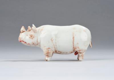 Gundi Dietz (born in Vienna in 1942), a rhinoceros, Vienna Porcelain Manufactory Augarten - Secese a umění 20. století