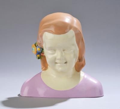 Johanna Meier-Michel, bust of a girl, model number 1312, Wiener Kunstkeramische Werkstätte, c. 1912/14 - Secese a umění 20. století